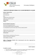 Bulletin adhésion Associations nationales et gouvernements locaux