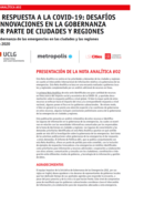 Nota analítica #02 - La gobernanza de las emergencias en las ciudades y las regiones 