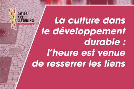 L’heure est venue de donner à la culture une véritable place dans la prise de décision quant à l’avenir de l’humanité