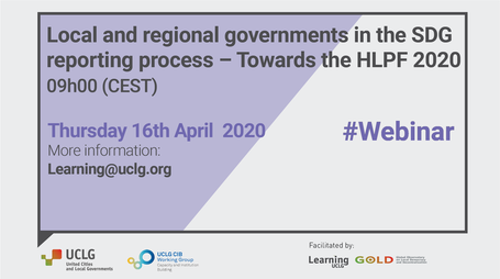 Webinar: Local and regional governments in the SDG reporting process – Towards the HLPF 2020