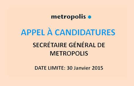 L'association METROPOLIS cherche son nouveau Secrétaire général