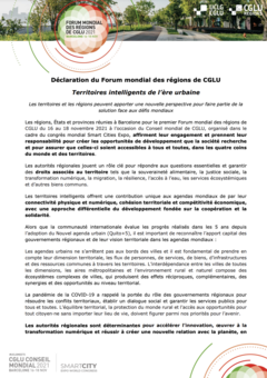 Déclaration du Forum mondial des régions de CGLU 2021