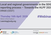 Webinar: Local and regional governments in the SDG reporting process – Towards the HLPF 2020